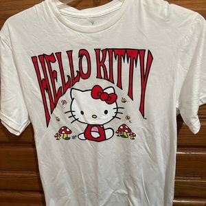 Sanrio unisex tops Hello Kitty mushroom